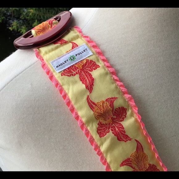 Hadley Pollett Zinnia Embroidered O-ring Belt Reversible Adjustable Adorable - Picture 2 of 12